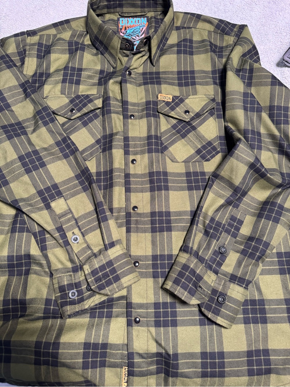 DIXXON Olive & Black Plaid Flannel “38 Special “ Jacket